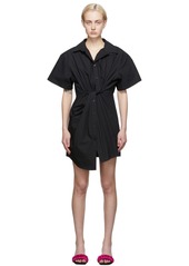T by Alexander Wang alexanderwang.t Black Cotton Twisted Dress