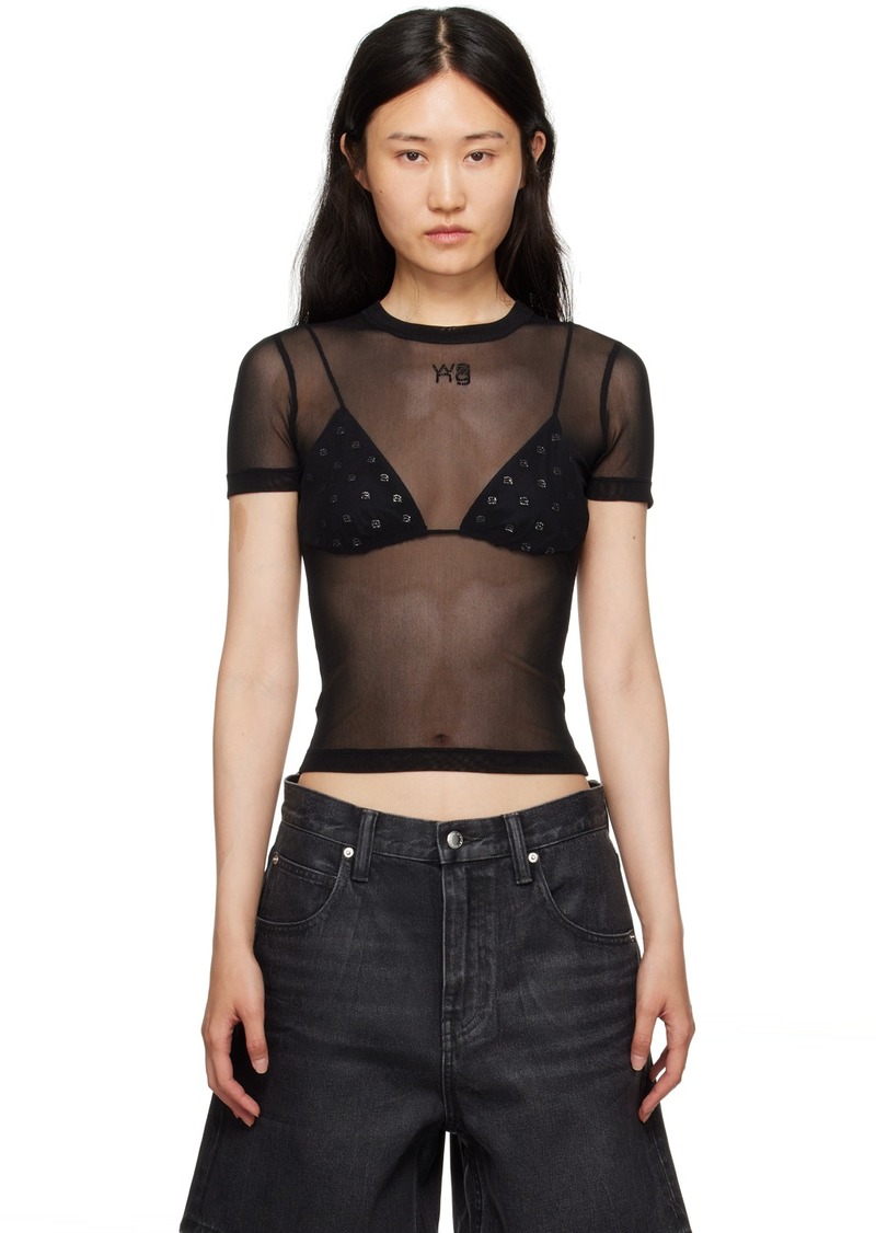 T by Alexander Wang alexanderwang. t Black Semi-Sheer T-Shirt