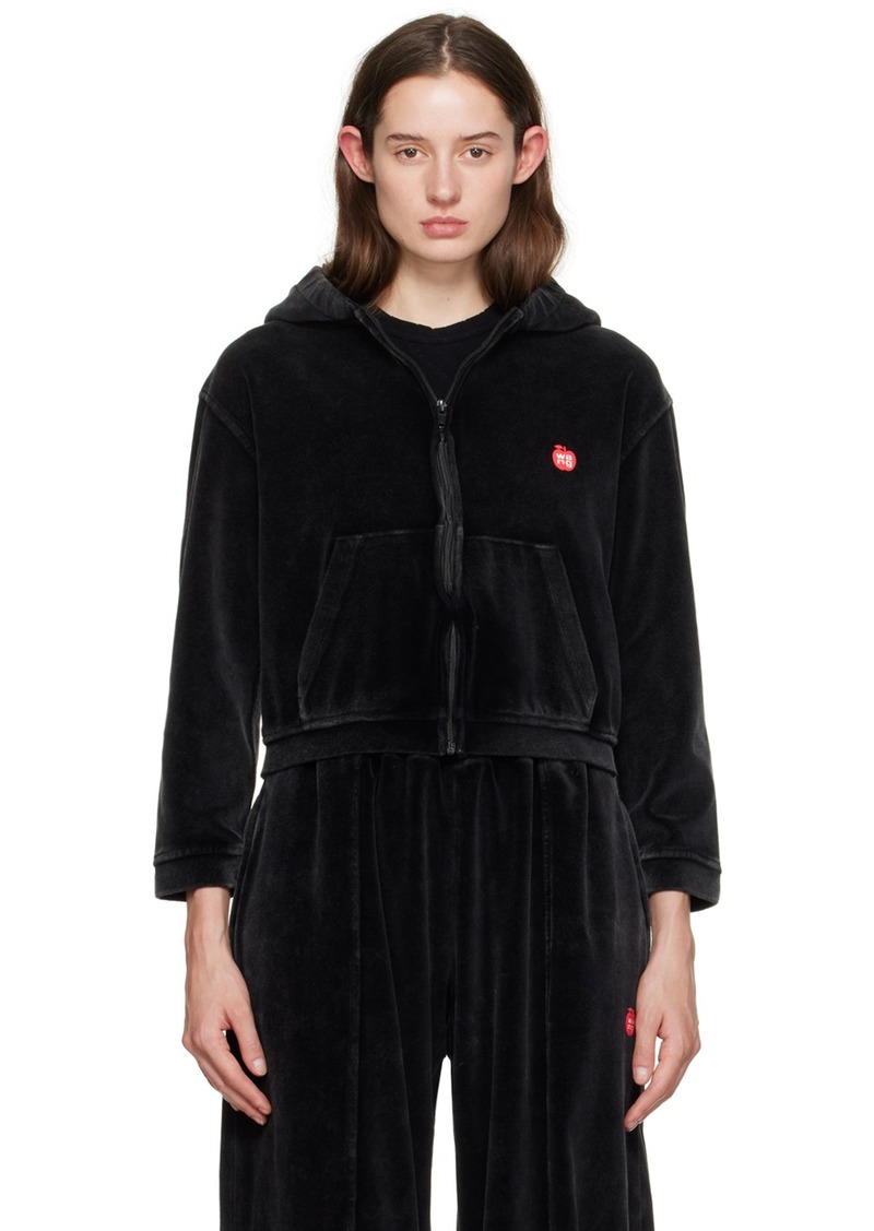 T by Alexander Wang alexanderwang.t Black Shrunken Hoodie