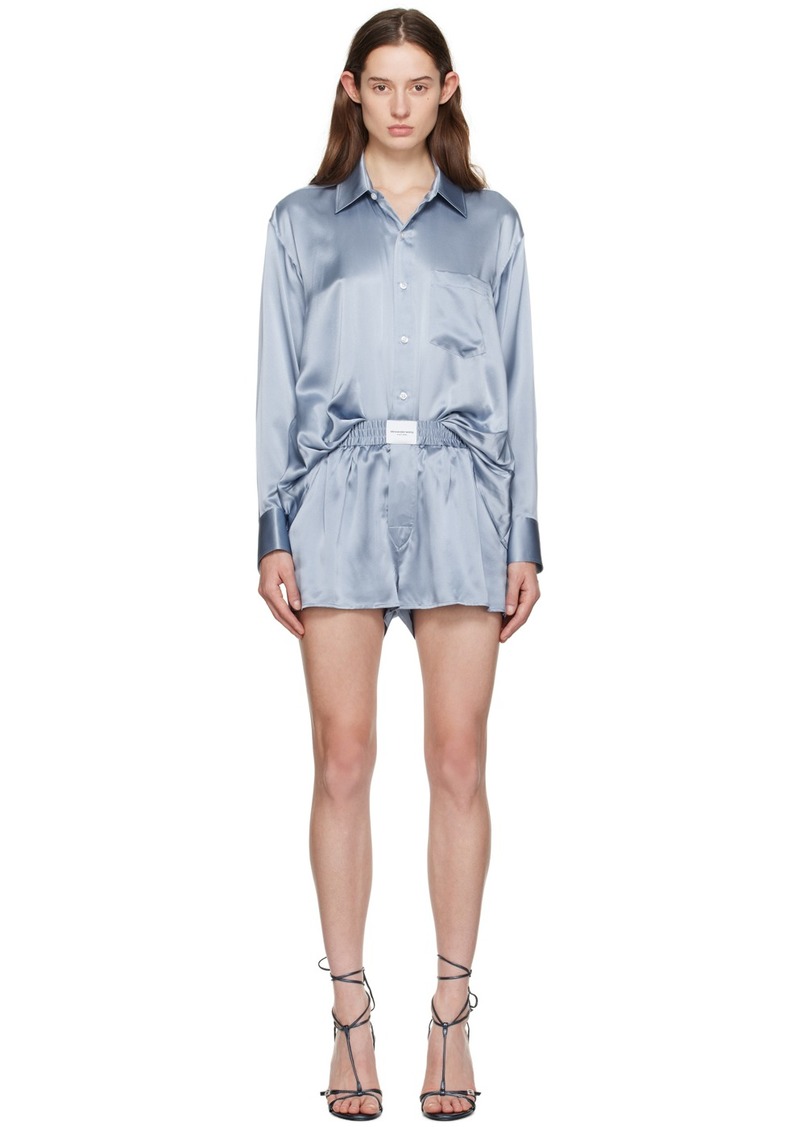 T by Alexander Wang alexanderwang. t Blue Button-Up Romper