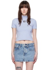 T by Alexander Wang alexanderwang.t Blue Mock Neck T-Shirt