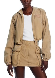 T by Alexander Wang alexanderwang. t Cropped Hooded Cargo Bomber Jacket