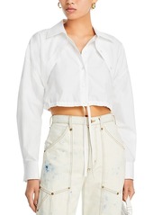 T by Alexander Wang alexanderwang.t Double Layered Cotton Cropped Shirt