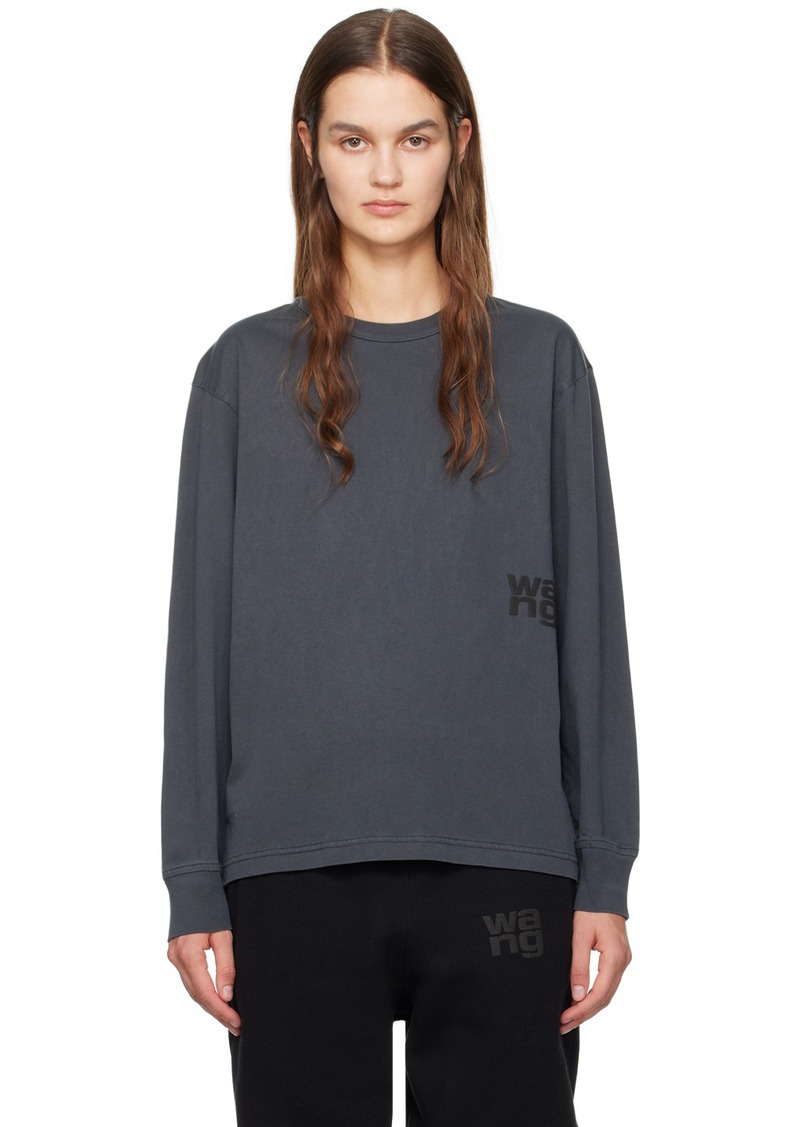 T by Alexander Wang alexanderwang. t Gray Bonded Long Sleeve T-Shirt