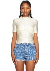 T by Alexander Wang alexanderwang.t Off-White Ruched T-Shirt