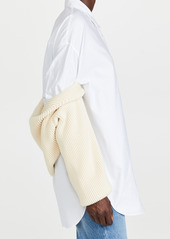 T by Alexander Wang alexanderwang.t Oxford Bilayer Button Down Top With Integral Shrug
