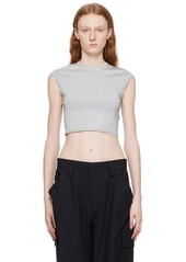 T by Alexander Wang alexanderwang.t Silver Cropped T-Shirt