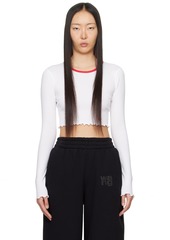 T by Alexander Wang alexanderwang.t White Cropped Long Sleeve T-Shirt