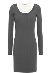 T by Alexander Wang Alexanderwang.t Woman Ribbed-knit Mini Dress Anthracite