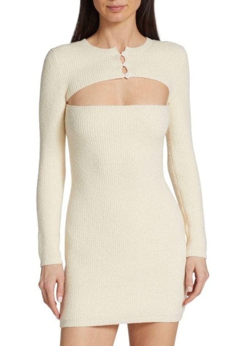 T by Alexander Wang Boucle Cutout Mini Bodycon Dress