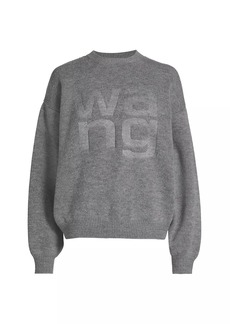 T by Alexander Wang Debossed-Stacked-Logo Unisex Sweater