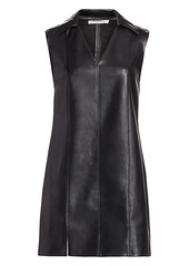 T by Alexander Wang Faux Leather Sleeveless Dress