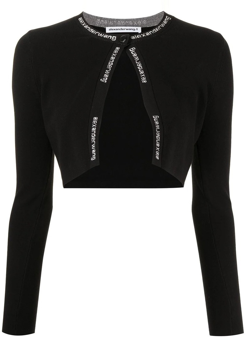 Alexander Wang logo-trim cropped cardigan