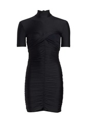 T by Alexander Wang Mockneck Ruched Bodycon Minidress