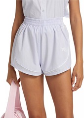 T by Alexander Wang Piped Cotton Mini Track Shorts