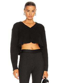 T by Alexander Wang Cropped V Neck Sweater