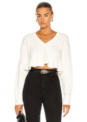 T by Alexander Wang Cropped V Neck Sweater