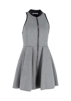 T by Alexander Wang Halter Mock Neck Mini Dress in Grey Cotton