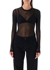 T BY ALEXANDER WANG Long sleeve top in gauzy mesh