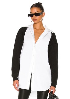 T by Alexander Wang Oxford Bilayer Buttondown with Shrug