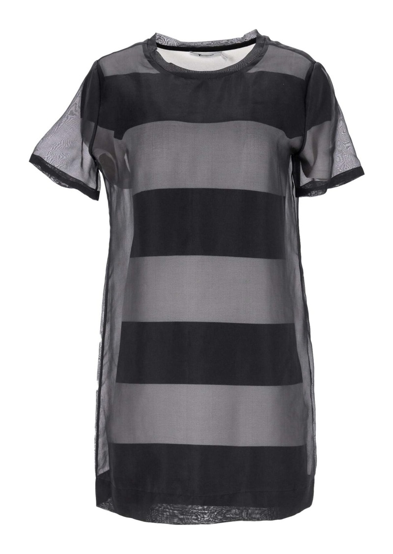 T by Alexander Wang Shift Dress in Black Silk