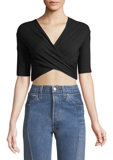T by Alexander Wang Tie-Back Wrapped Crop Top