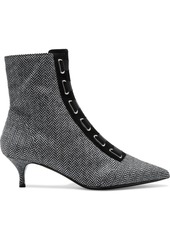 Tabitha Simmons Woman Quin Lace-up Herringbone Wool Ankle Boots Black