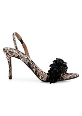 Tabitha Simmons x Johanna Ortiz Embellished Leopard-Print Slingback Sandals