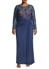 Tadashi Antonina Jersey & Lace Gown