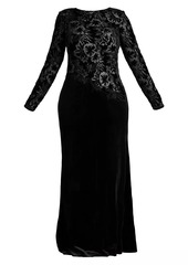 Tadashi Plus Lace & Velvet Gown