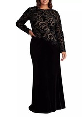 Tadashi Plus Lace & Velvet Gown