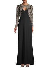 Tadashi Layered Lace Flare Gown
