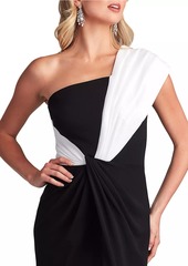 Tadashi One-Shoulder Crepe Gown