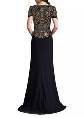 Tadashi Sequined Crepe Gown