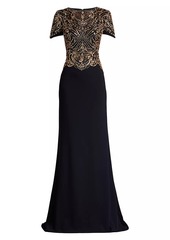 Tadashi Sequined Crepe Gown