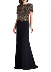 Tadashi Sequined Crepe Gown