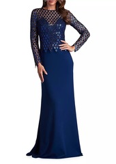 Tadashi Sequined Diamond Crepe Gown