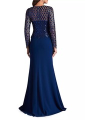 Tadashi Sequined Diamond Crepe Gown