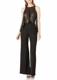 Tadashi SHO Women's SLVLESS Jumpsuit with Sequin TOP and Open Back