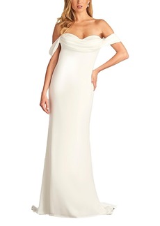 Tadashi Shoji Amishta Off-The-Shoulder Crepe Gown