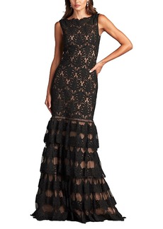 Tadashi Shoji Aniyah Tiered Embroidered Tulle Gown