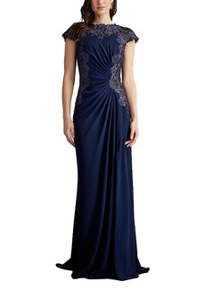 Tadashi Shoji Chelan Embroidered Illusion Gown