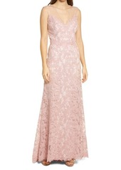 Tadashi Shoji Lace Gown in Petal at Nordstrom