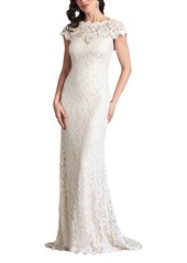 Tadashi Shoji Maverick Open-Back Lace Gown - Ivory