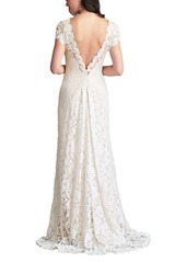 Tadashi Shoji Maverick Open-Back Lace Gown - Ivory