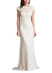 Tadashi Shoji Maverick Open-Back Lace Gown - Ivory