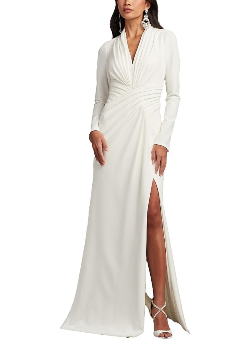 Tadashi Shoji Pullman Draped High Slit Gown