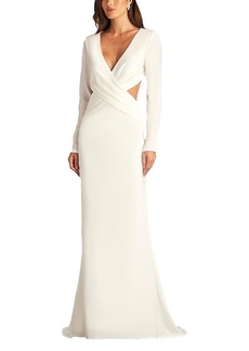 Tadashi Shoji Radley Long Sleeve Cutout Gown