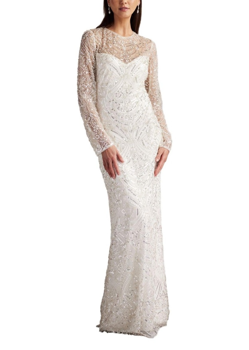 Tadashi Shoji Women's Keziah Embellished Illusion Bridal Gown - Ivory