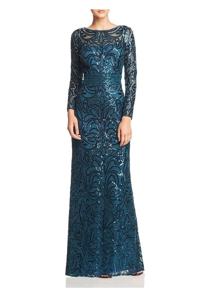 Tadashi Shoji Women's l/s Sequin Gown